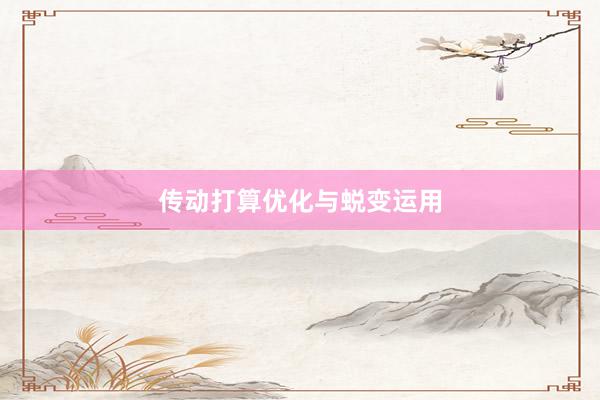 传动打算优化与蜕变运用