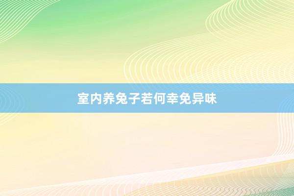 室内养兔子若何幸免异味